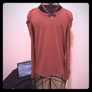 SOLD - Bobeau Ruched Sleeve Blouse